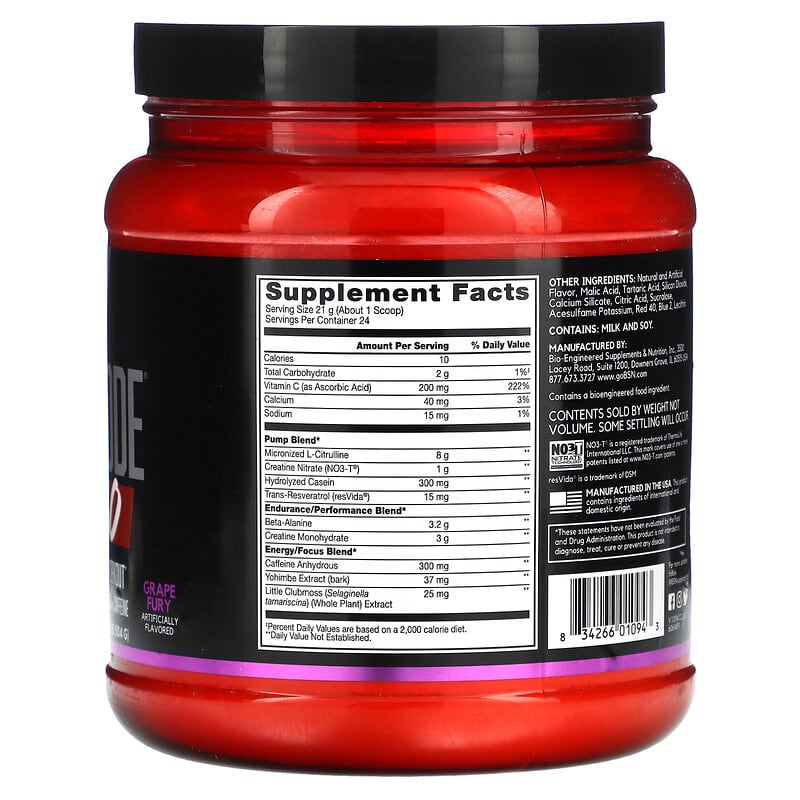 BSN, No-Xplode® VASO, Ultimate Pump Pre-Workout, Grape Fury, 1.11 lb (504 g)