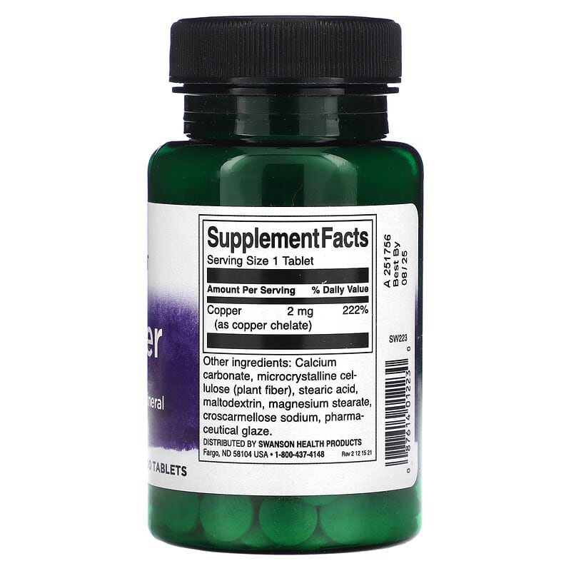 Swanson, Albion® Copper, 2 mg, 300 Tablets