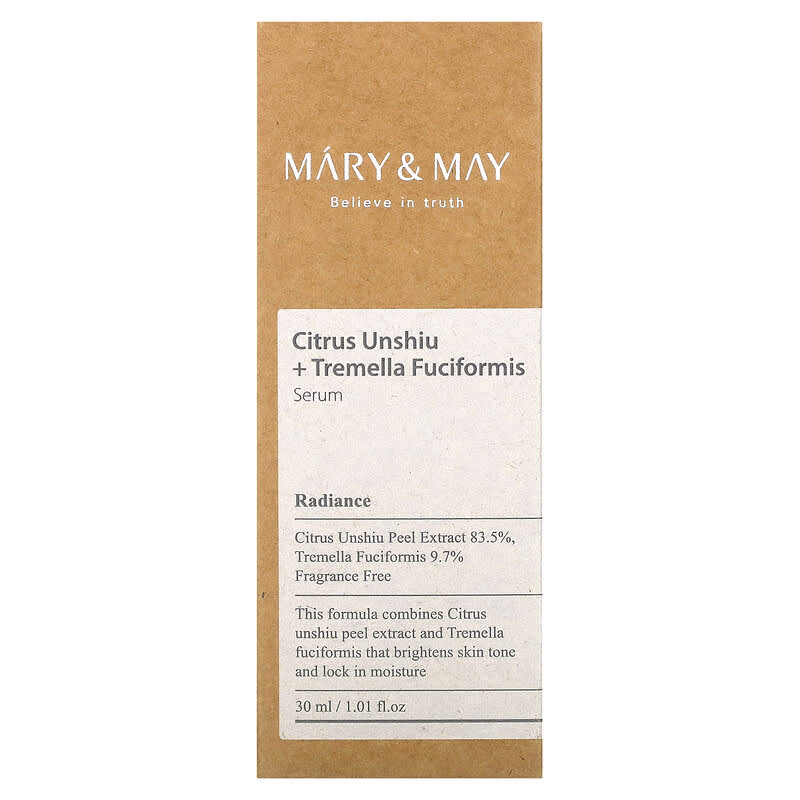 Mary &amp; May, Citrus Unshiu + Tremella Fuciformis Serum, 1.01 fl oz (30 ml)