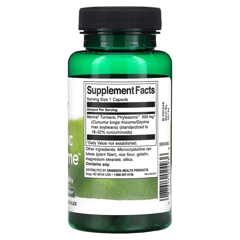 Swanson, Turmeric Phytosome with Meriva®, 500 mg, 60 Capsules