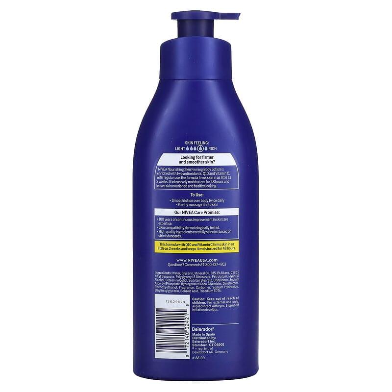 Nivea, Body Lotion, Skin Firming Nourishing Hydration , 16.9 fl oz (500 ml)