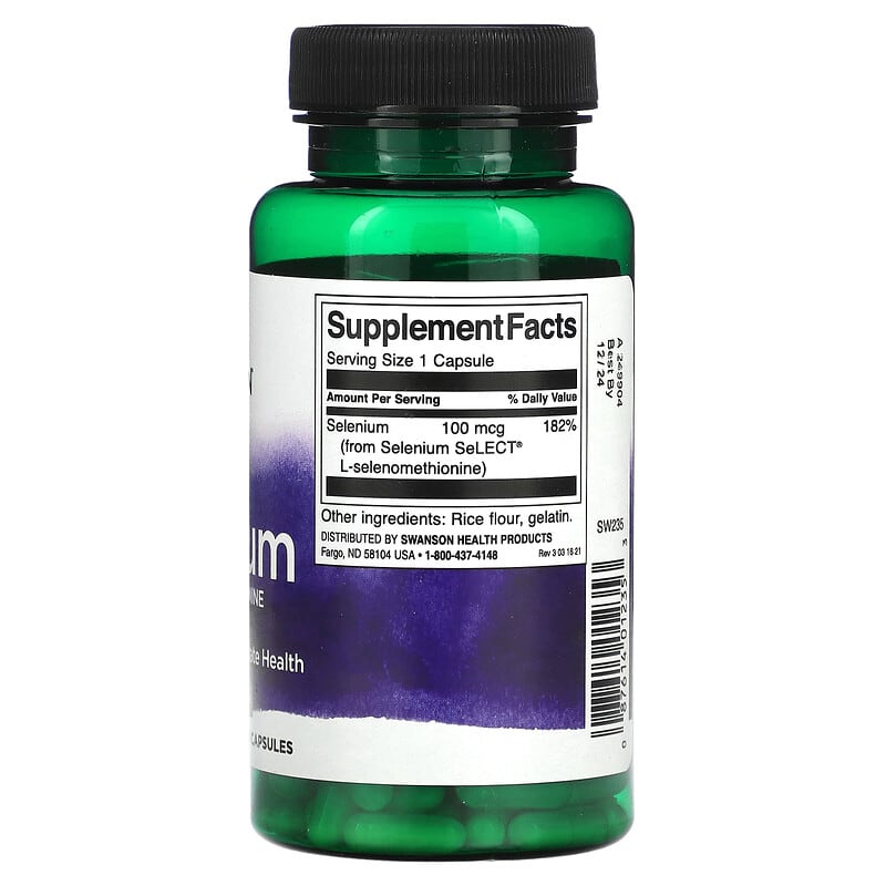 Swanson, Selenium, 100 mcg, 200 Capsules