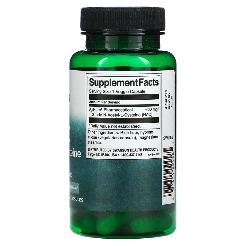 Swanson, NAC, 600 mg, 60 Veggie Capsules