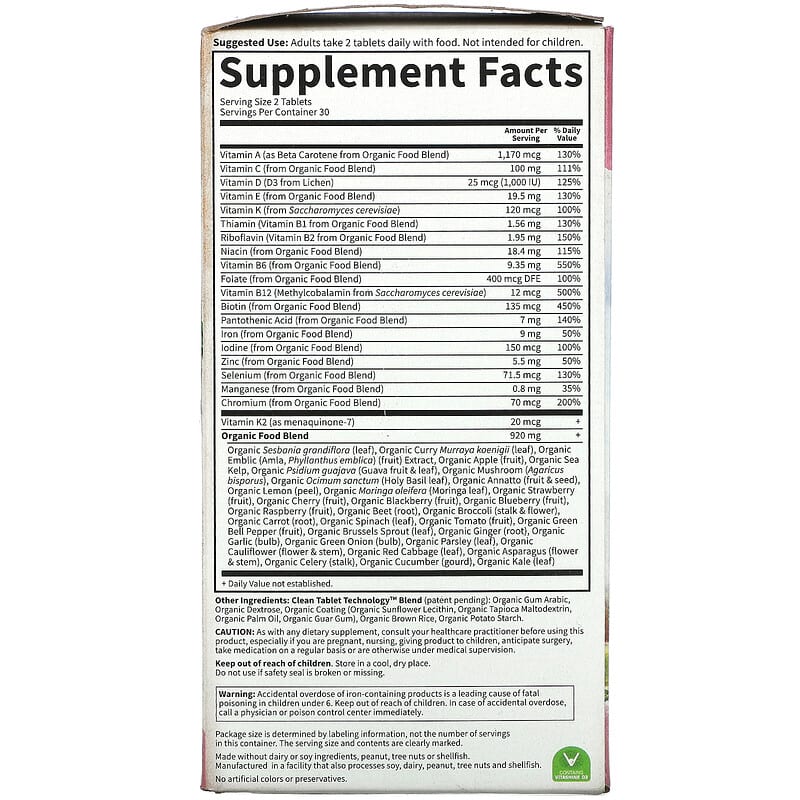 Garden of Life, Organics, Women's Multi, 60 Vegan Tablets