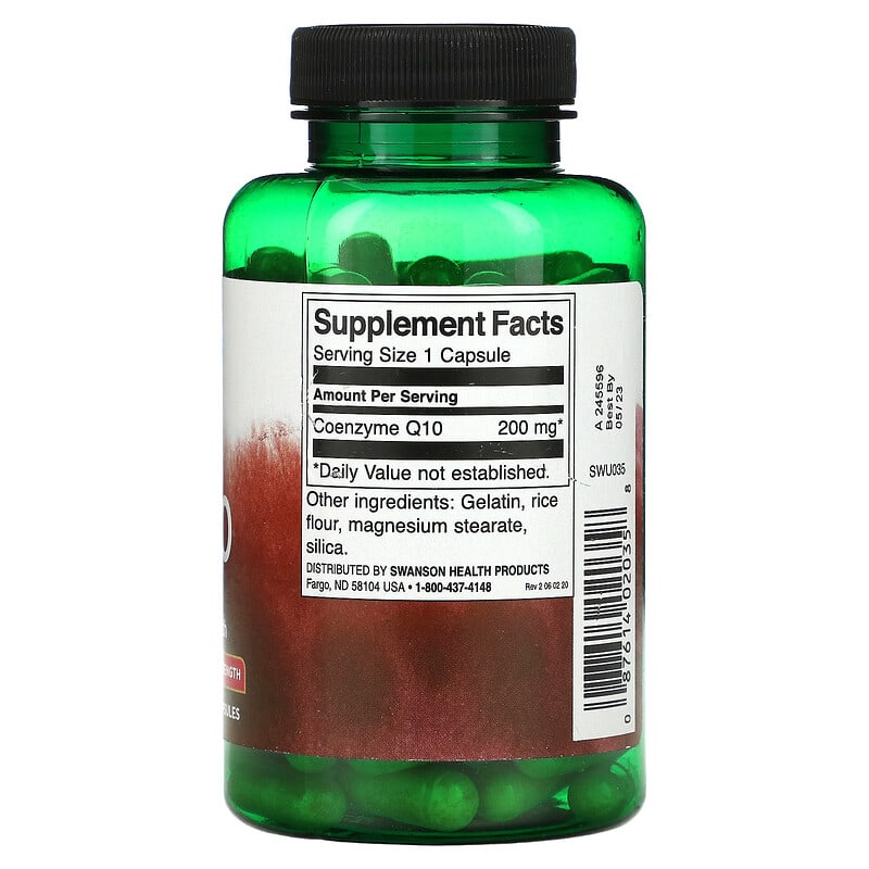 Swanson, CoQ10, 200 mg, 90 Vegan Capsules
