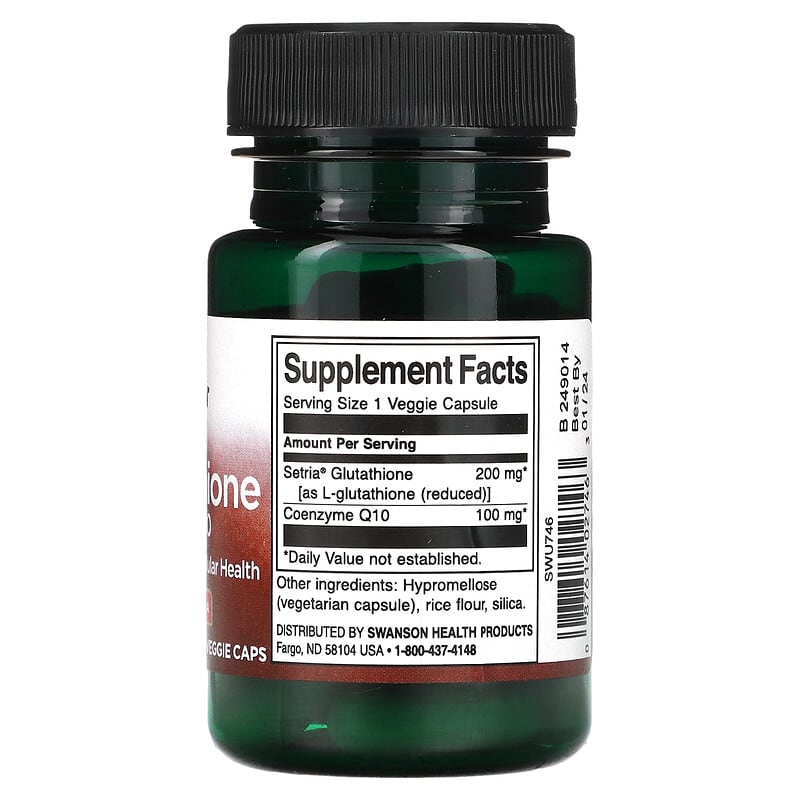 Swanson, L-Glutathione with CoQ10, 30 Vegan Caps
