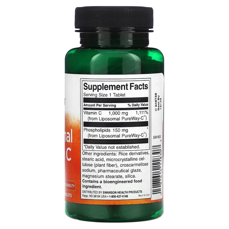 Swanson, Liposomal Vitamin C, 60 Tablets