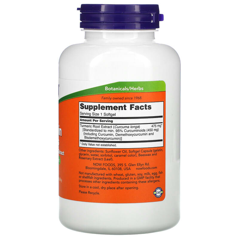 NOW Foods, Turmeric Curcumin Gels, 475 mg, 120 Softgels