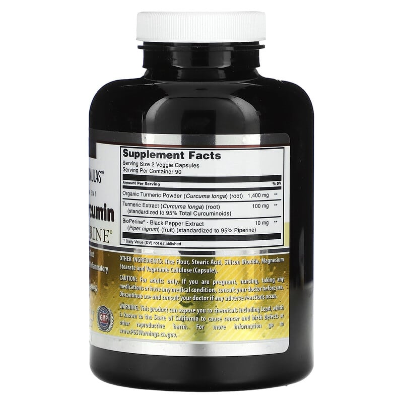 Amazing Nutrition, Turmeric Curcumin with BioPerine, 180 Veggie Capsules