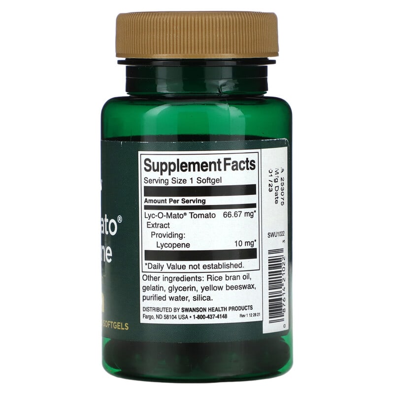 Swanson, Lyc-O-Mato® Lycopene, 10 mg, 60 Softgels