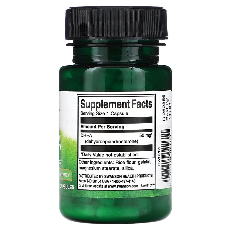 Swanson, DHEA, Higher Potency , 50 mg, 120 Vegan Capsules