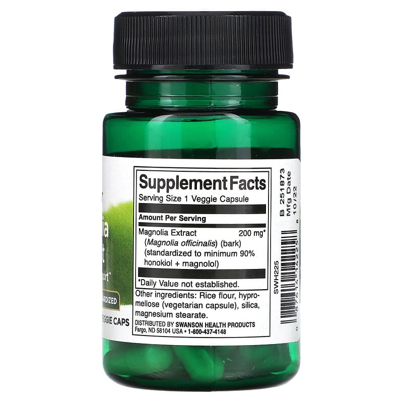 Swanson, Magnolia Extract, 200 mg, 30 Vegan Caps