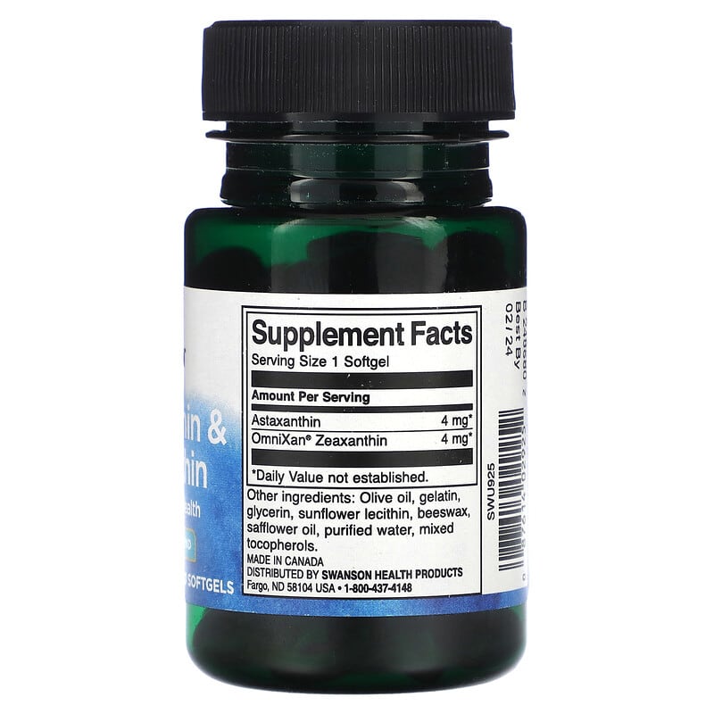 Swanson, Astaxanthin &amp; Zeaxanthin, 60 Softgels
