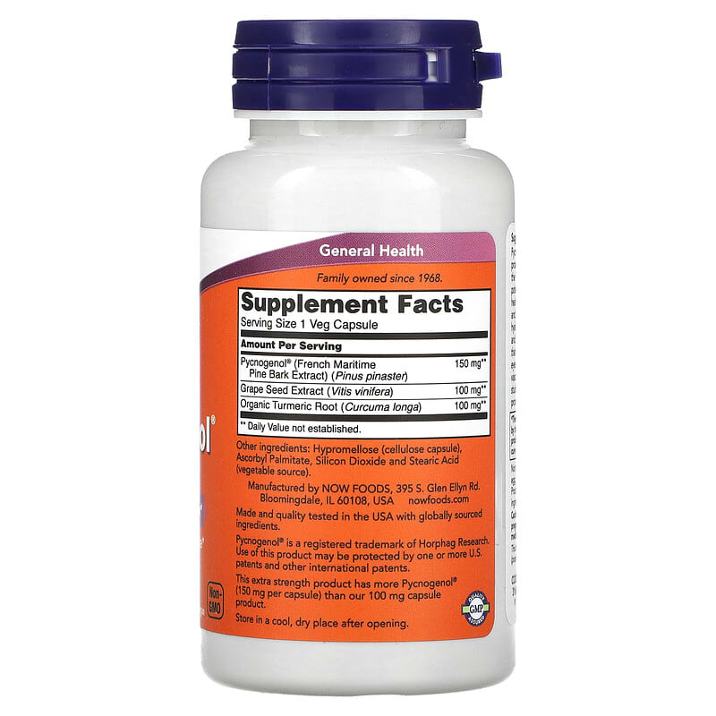 NOW Foods, Pycnogenol®, 150 mg, 60 Veg Capsules