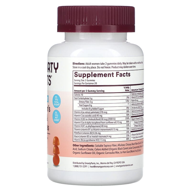 SmartyPants, Women's Multi &amp; Omegas, Sugar Free, Orange, 60 Gummies