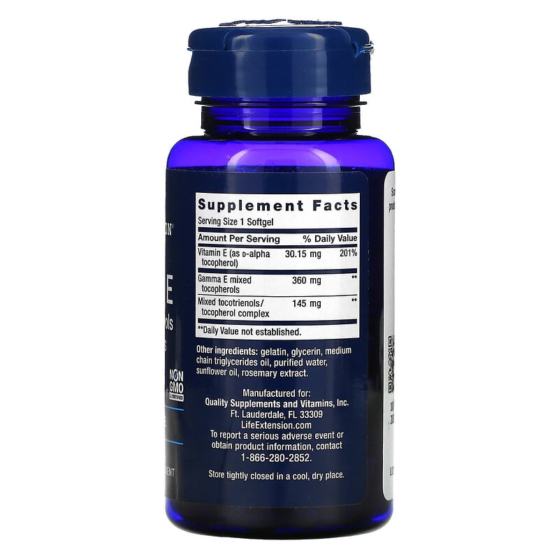 Life Extension, Gamma E, Mixed Tocopherols &amp; Tocotrienols, 60 Softgels