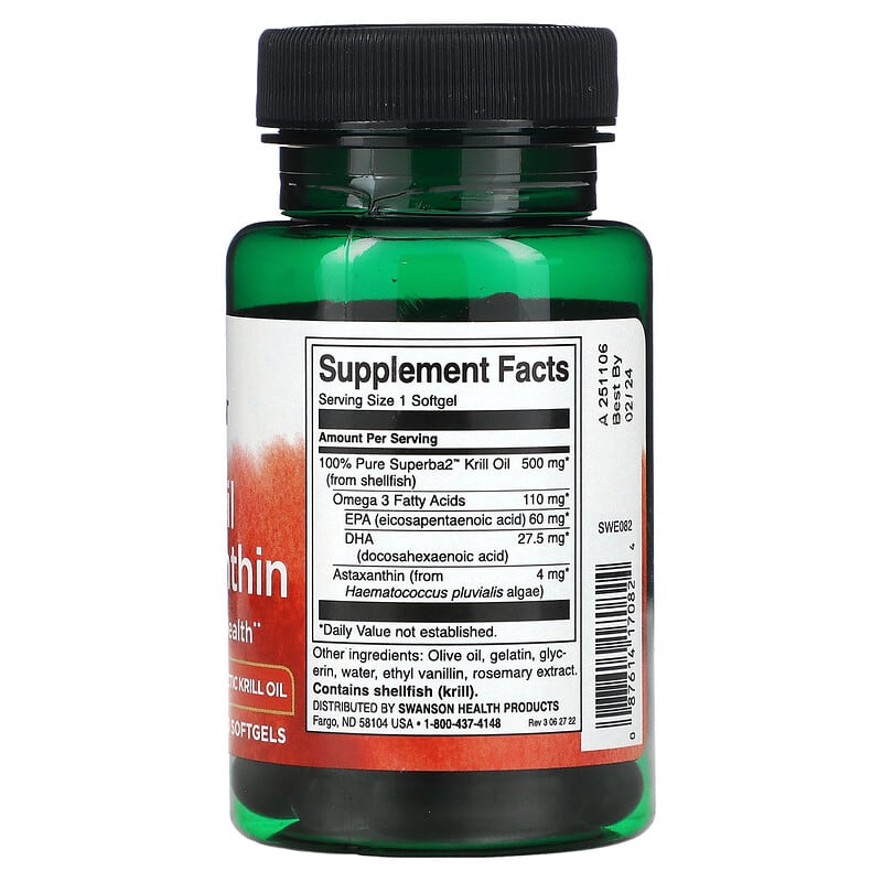 Swanson, Krill Oil &amp; Astaxanthin, 30 Softgels