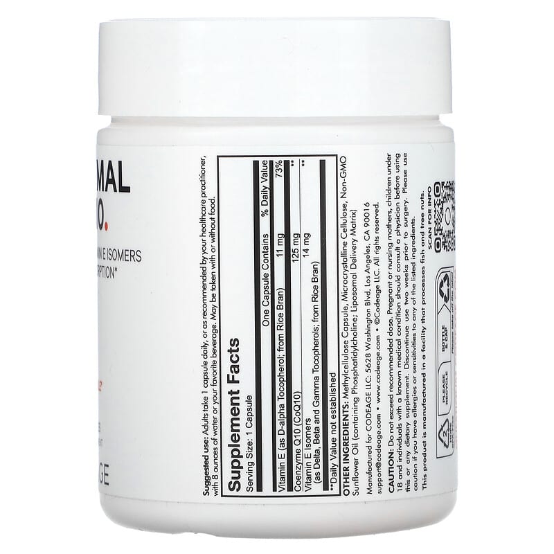 Codeage, Liposomal CoQ10, 60 Vegetable Capsules