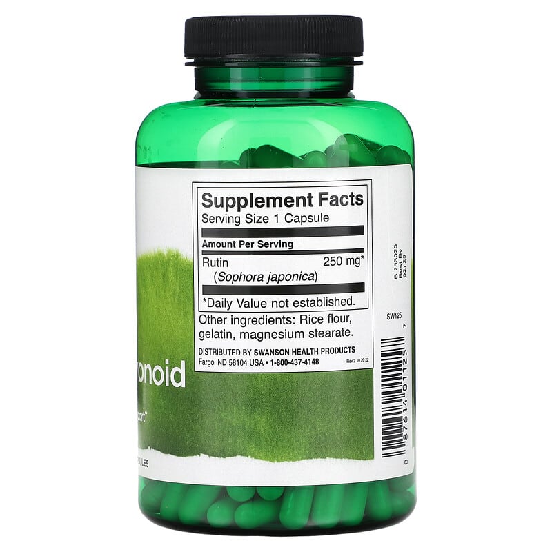 Swanson, Rutin, Natural Bioflavonoid, 250 mg, 250 Vegan Capsules