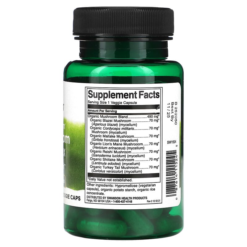 Swanson, Full Spectrum® 7 Mushroom Complex, 60 Veggie Caps