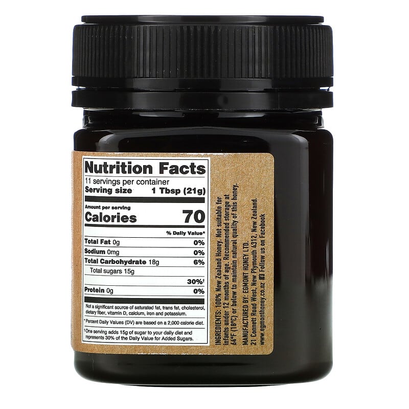 Egmont Honey, Manuka Honey, Raw And Unpasteurized, UMF 7+, MGO 150+, 8.82 oz (250 g)