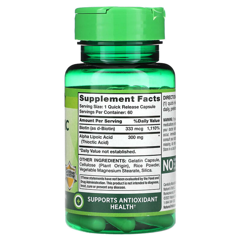 Nature's Truth, Alpha Lipoic Acid, 60 Quick Release Capsules