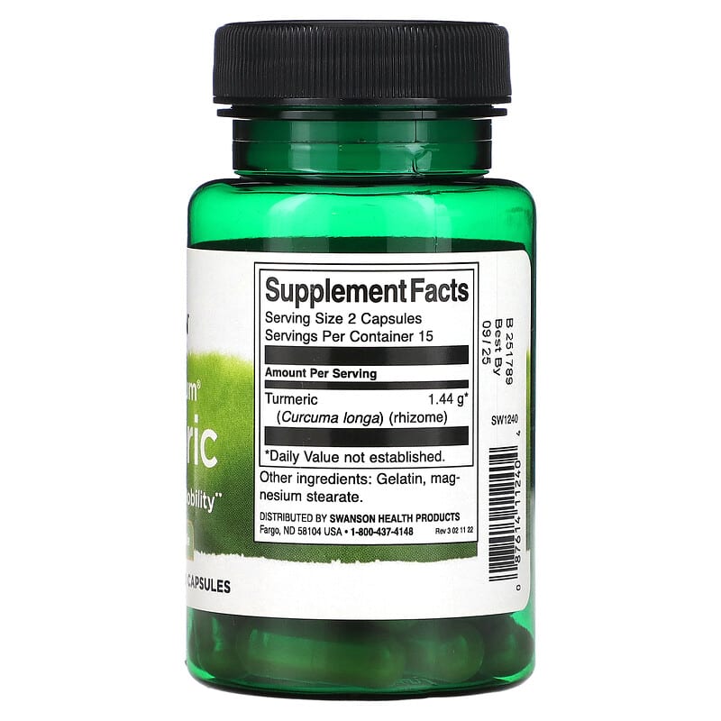Swanson, Full Spectrum® Turmeric, 720 mg, 30 Vegan Capsules