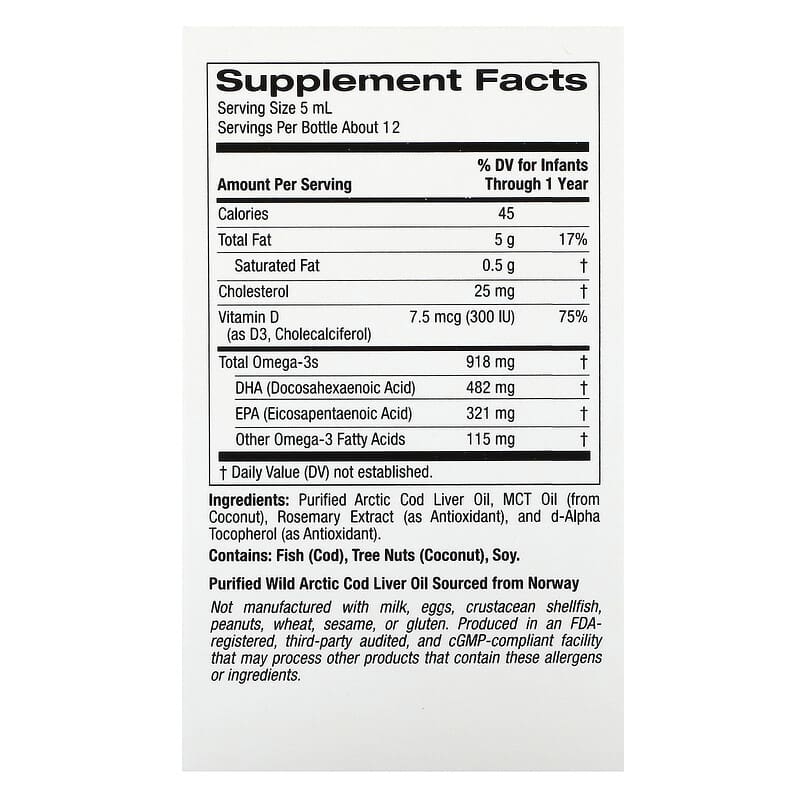 California Gold Nutrition, Baby's DHA, Omega-3s with Vitamin D3 and EPA, 2 fl oz (59 ml)
