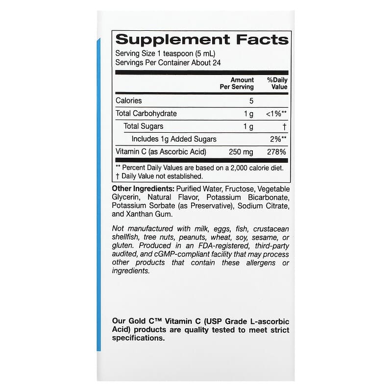 California Gold Nutrition, Kids Gold C, Liquid Vitamin C, Orange, 4 fl oz (118 ml)