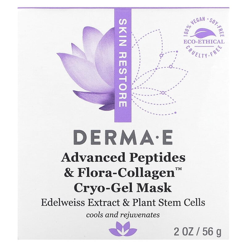 DERMA E, Advanced Peptides &amp; Flora-Collagen Cryo-Gel Beauty Mask, 2 oz (56 g)