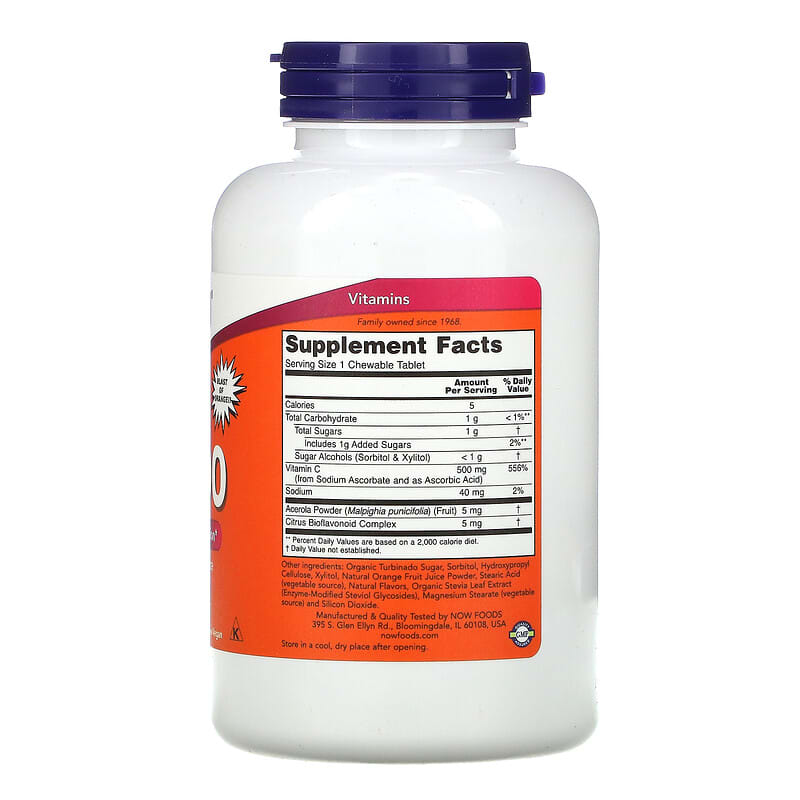 NOW Foods, C-500, Orange, 100 Tablets