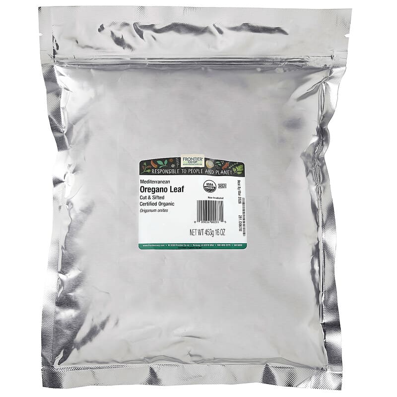 Frontier Co-op, Organic Cut &amp; Sifted Mediterranean Oregano Leaf, 16 oz (453 g)