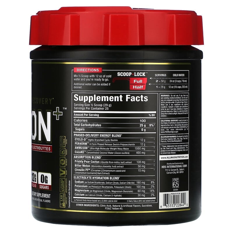 ALLMAX, CARBION+ With Electrolytes, Pineapple Mango, 25.6 oz (725 g)