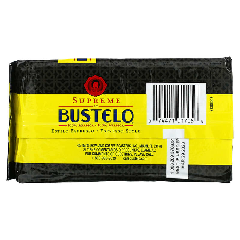 Caf? Bustelo, Supreme by Bustelo, Espresso Style Ground Coffee, 10 oz (283 g)