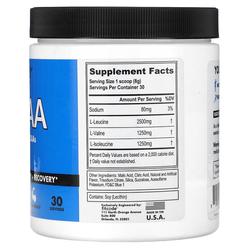 fitcode, BCAA, Blue Raz, 8.5 oz (240 g)