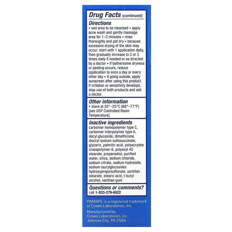 PanOxyl, Acne Foaming Wash, For Face &amp; Body, Maximum Strength, 1 oz (28 g)