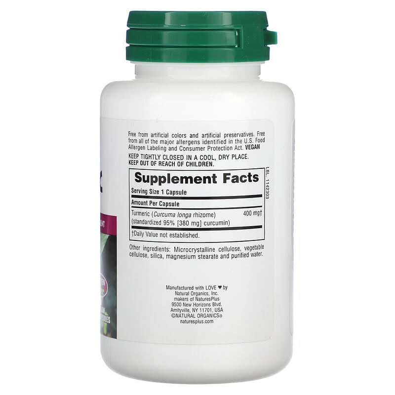 NaturesPlus, Herbal Actives, Turmeric, 400 mg, 60 Capsules