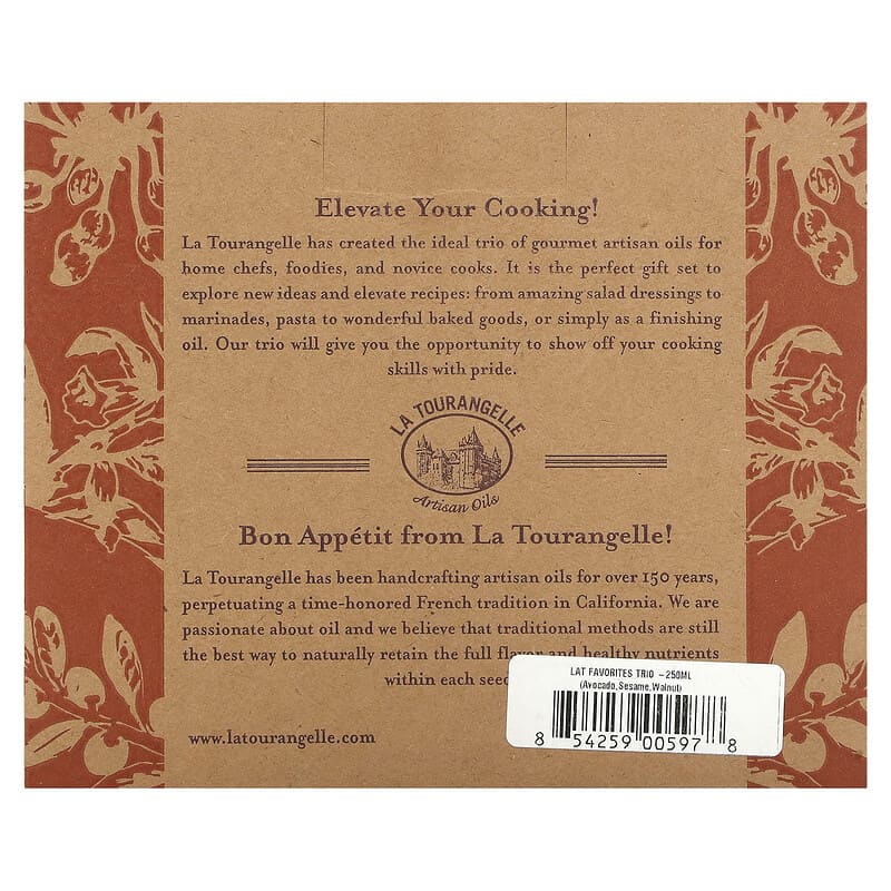 La Tourangelle, LAT Favorites Trio Artisan Oils, 3 Count, 8.45 oz (250 ml) Each