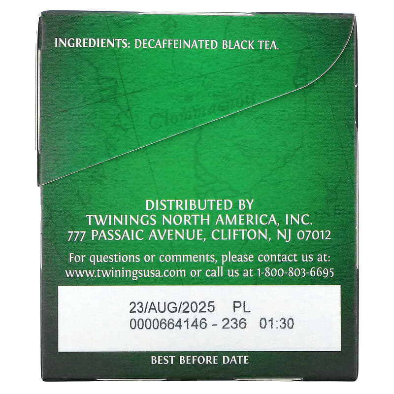 Twinings, Pure Black Tea, Irish Breakfast, Decaffeinated, 20 Tea Bags, 1.41 oz (40 g)