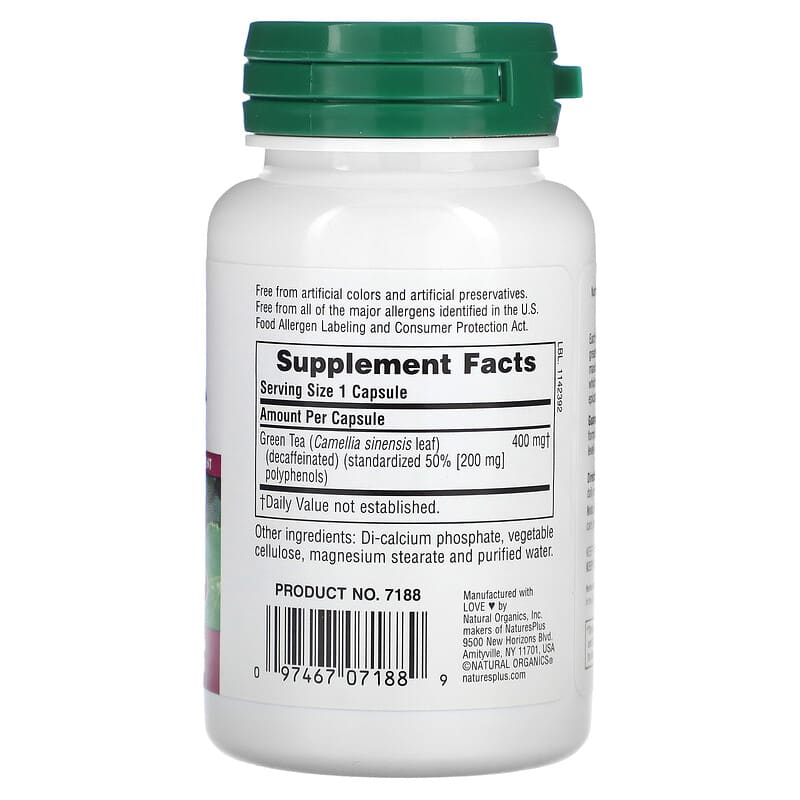 NaturesPlus, Herbal Actives, Green Tea, 400 mg, 60 Capsules