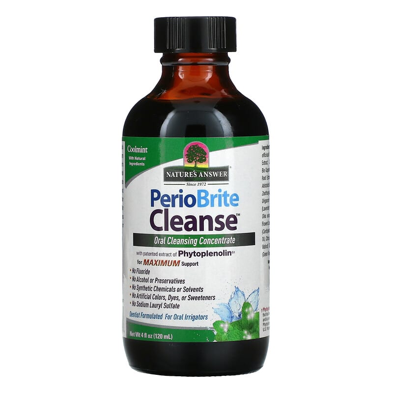 Nature's Answer, PerioBrite® Cleanse, Water Flossing Concentrate, Cool Mint, 4 fl oz (120 ml)