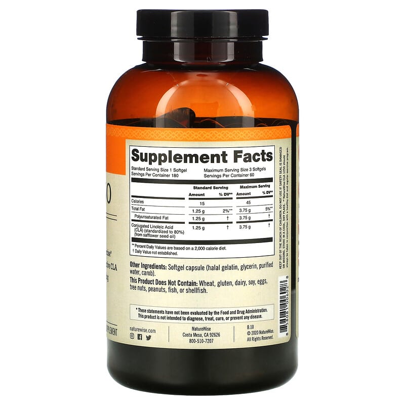 NatureWise, CLA 1250, 180 Softgels