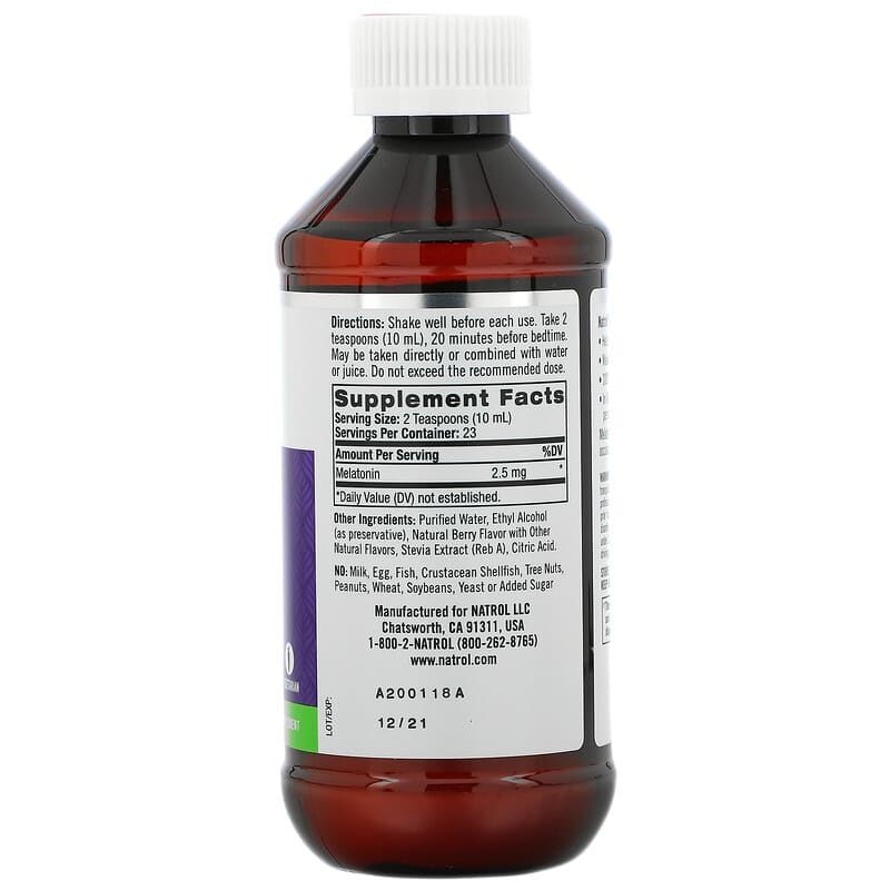 Natrol, Liquid Melatonin, Berry, 2.5 mg, 8 fl oz (237 ml)