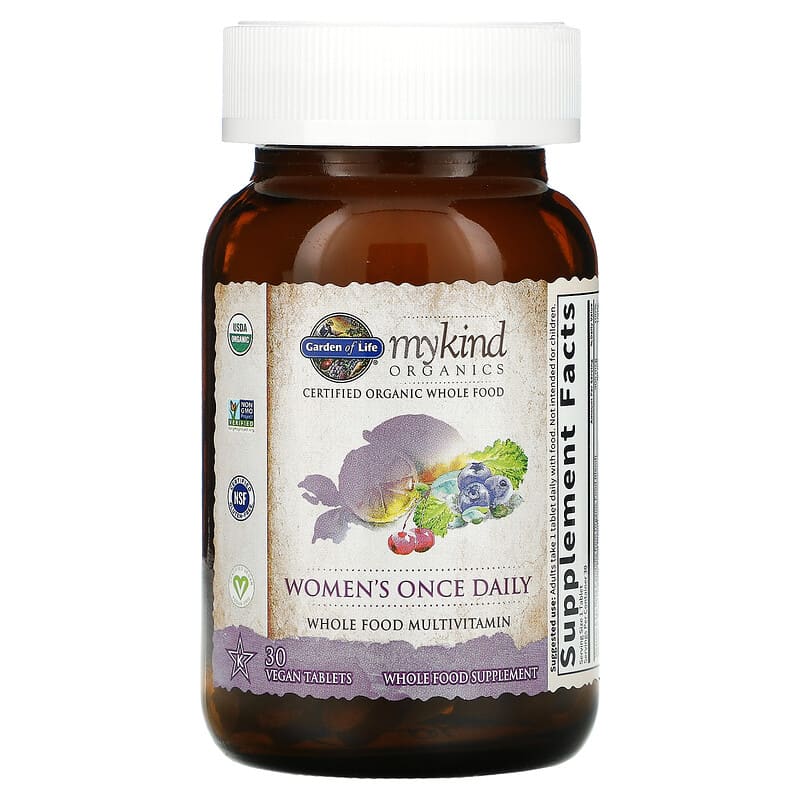 Garden of Life, Organics, Women's Once Daily, Whole Food Multivitamin, 30 Vegan Tablets