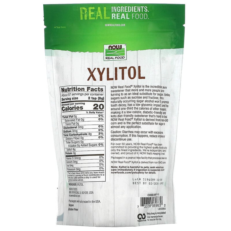 NOW Foods, Real Food, Xylitol, 1 lb (454 g)
