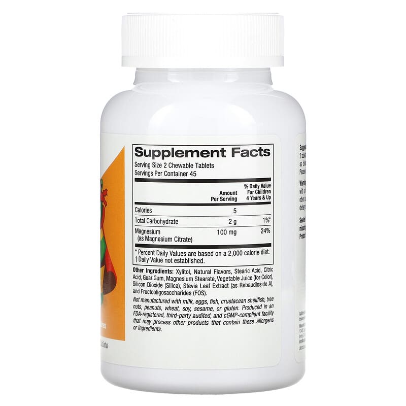 California Gold Nutrition, Chewable Magnesium for Children,  Cherry, 90 Vegetarian Tablets (50 mg per Tablet)