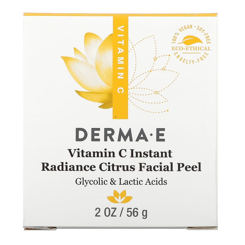DERMA E, Vitamin C, Instant Radiance Citrus Facial Peel, 2 oz (56 g)