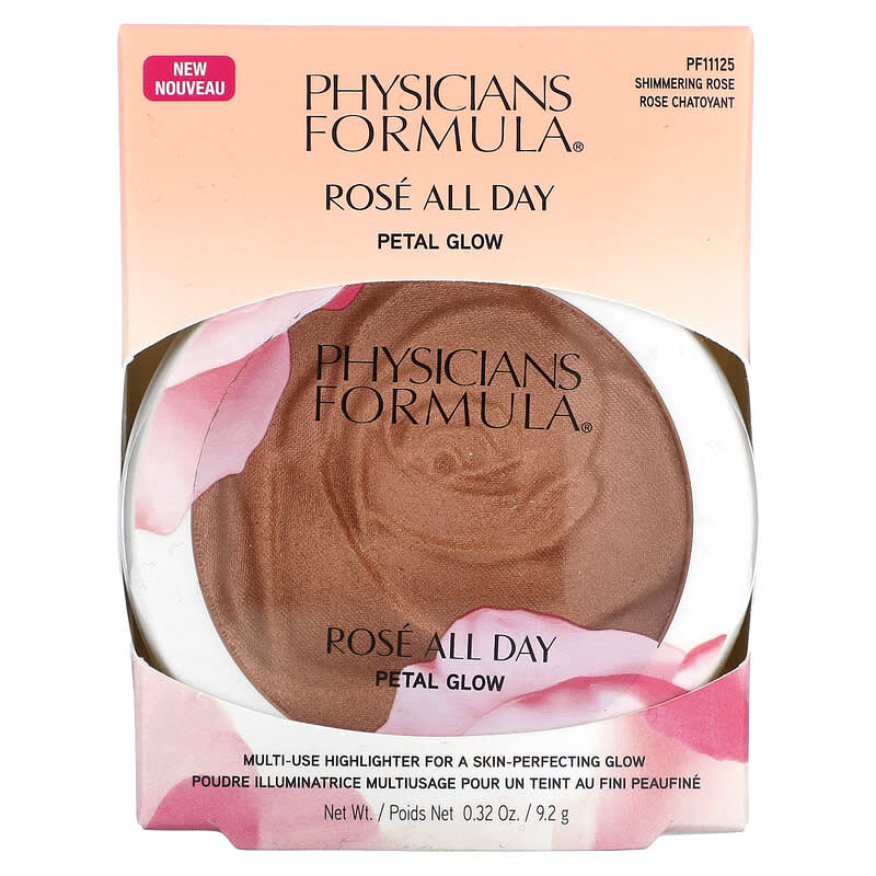 Physicians Formula, Ros? All Day Petal Glow, Multi Use Highlighter, PF11125 Shimmering Rose, 0.32 oz (9.2 g)