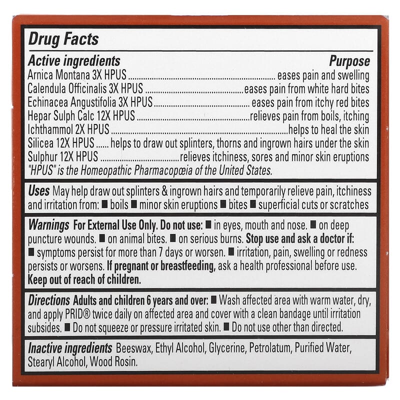 Hyland's Naturals, Prid®, Pain Relief &amp; Irritant Drawing Salve, 0.63 oz (18 g)