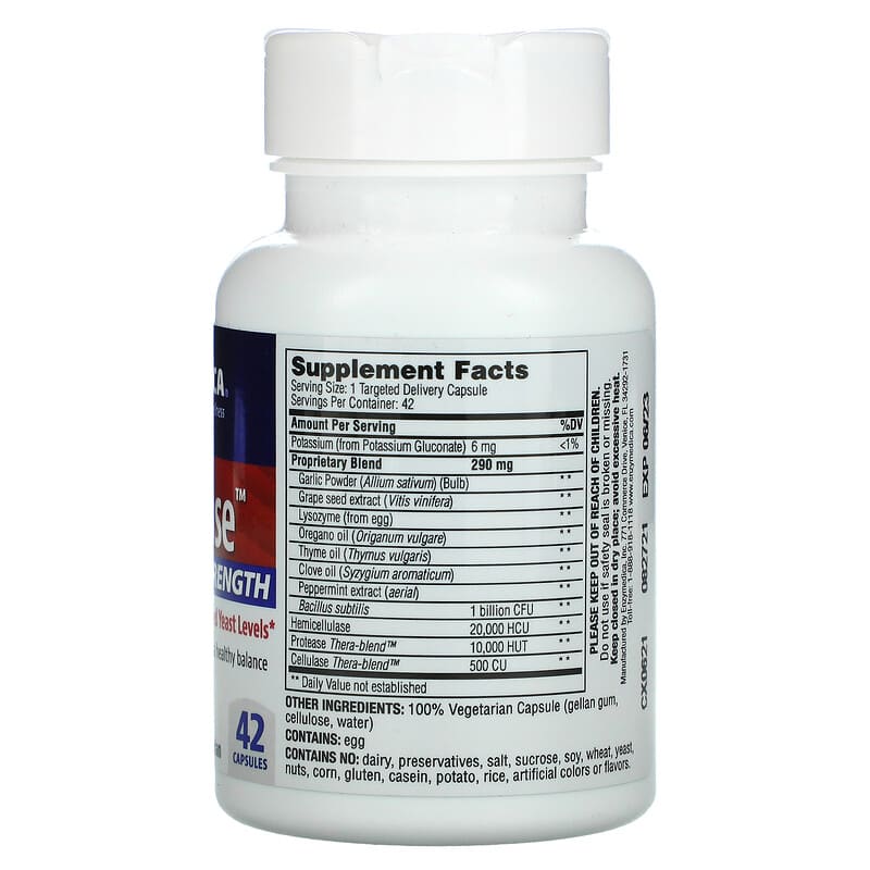 Enzymedica, Candidase, 42 Capsules